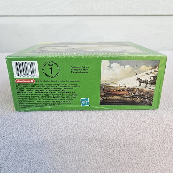 MB Puzzle Charles Wysocki Seasonal Splendor Feathered Critics 1000 PC Americana - Picture 5 of 11